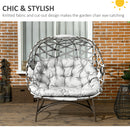 Outsunny 2 Seater Egg Chair Outdoor With Cushion, Cup Pockets