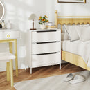 HOMCOM Chest of Drawers, Aluminium Handles, White