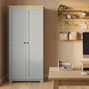 HOMCOM 172cm Wooden Storage Cabinet Cupboard With 4 Shelves Grey