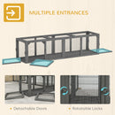 PawHut Outdoor Cat Tunnel, Wooden Extendable Pet Run, For Kitty, Puppy, Grey