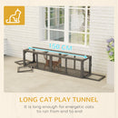 PawHut Outdoor Cat Tunnel, Wooden Extendable Pet Run, For Kitty, Puppy, Grey