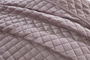 Regent Quilted Soft Touch Velvet Bedspread Set in Heather