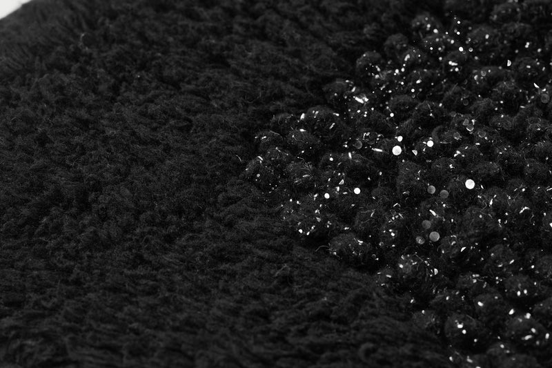 Diamante Sparkle 100% Cotton Heavyweight 2 Piece Bath Mat & Pedestal Bathroom Toilet Set