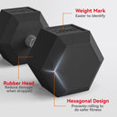 HOMCOM Rubber Hex Dumbbell Portable Hand Weights For Home Gym