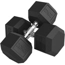 HOMCOM Rubber Hex Dumbbell Portable Hand Weights For Home Gym