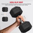 HOMCOM Rubber Hex Dumbbell Portable Hand Weights For Home Gym