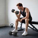 HOMCOM Rubber Hex Dumbbell Portable Hand Weights For Home Gym