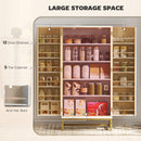 HOMCOM Kitchen Cabinet with Double Doors, 5 Tiers, 12 Spice Racks, White