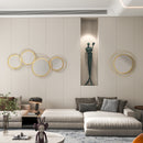 HOMCOM Metal Wall Art 65cm Round Mirror For Living Room Dining Room Gold Tone