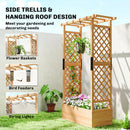 Outsunny Raised Bed for Garden with Trellis, Natural