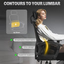 HOMCOM Mesh Ergonomic Office Chair with Lumbar Support, Headrest