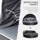 Outsunny Garden Daybed with Adjustable Table - Black