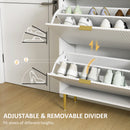 HOMCOM Slim Shoe Storage Cabinet With 4 Flip Drawers For Hallway