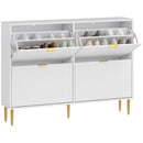 HOMCOM Slim Shoe Storage Cabinet With 4 Flip Drawers For Hallway