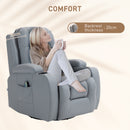 HOMCOM Manual Recliner Chair with 8 Vibration & Heat, Light Grey