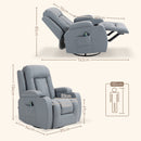 HOMCOM Manual Recliner Chair with 8 Vibration & Heat, Light Grey