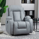 HOMCOM Manual Recliner Chair with 8 Vibration & Heat, Light Grey