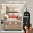 HOMCOM Massage Recliner With Quiet Motor, Power Reclining Chair, Brown