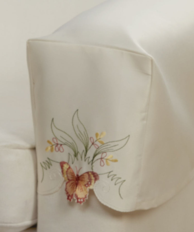 Butterfly Embroidered Doyley in Spice