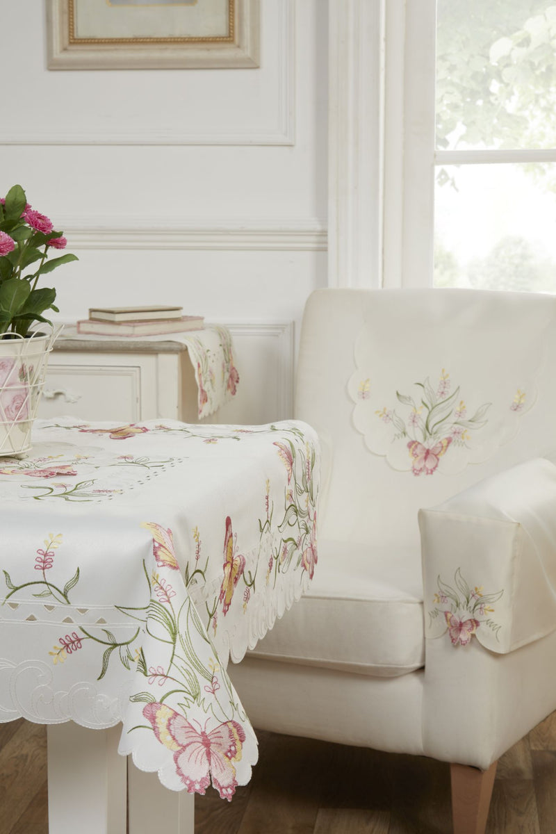 Butterfly Embroidered Chair Back
