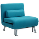 HOMCOM Single Folding 5 Position Convertible Sleeper Chair Bed