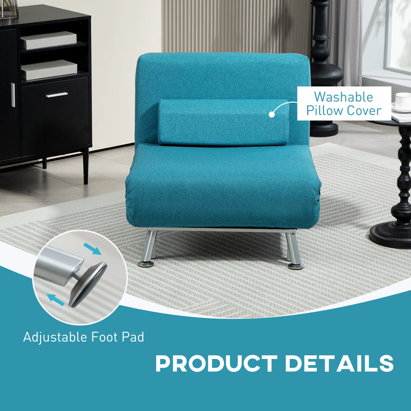 HOMCOM Single Folding 5 Position Convertible Sleeper Chair Bed