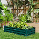 Outsunny Set of 2 Raised Garden Bed Elevated Planter Box for Flowers Green
