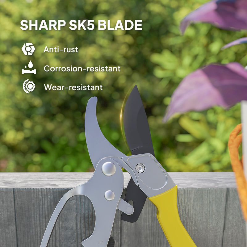 Outsunny 8\" Garden Secateurs, Pruning Shears Heavy Duty with SK5 Blade