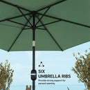 Outsunny 2.6M Garden Parasol Umbrella with Aluminium Pole, Tilt, Crank