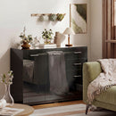 HOMCOM Modern Sideboard Kitchen Storage Cabinet, High Gloss Black