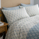 D & D Block Floral Duvet Cover Set in Blue