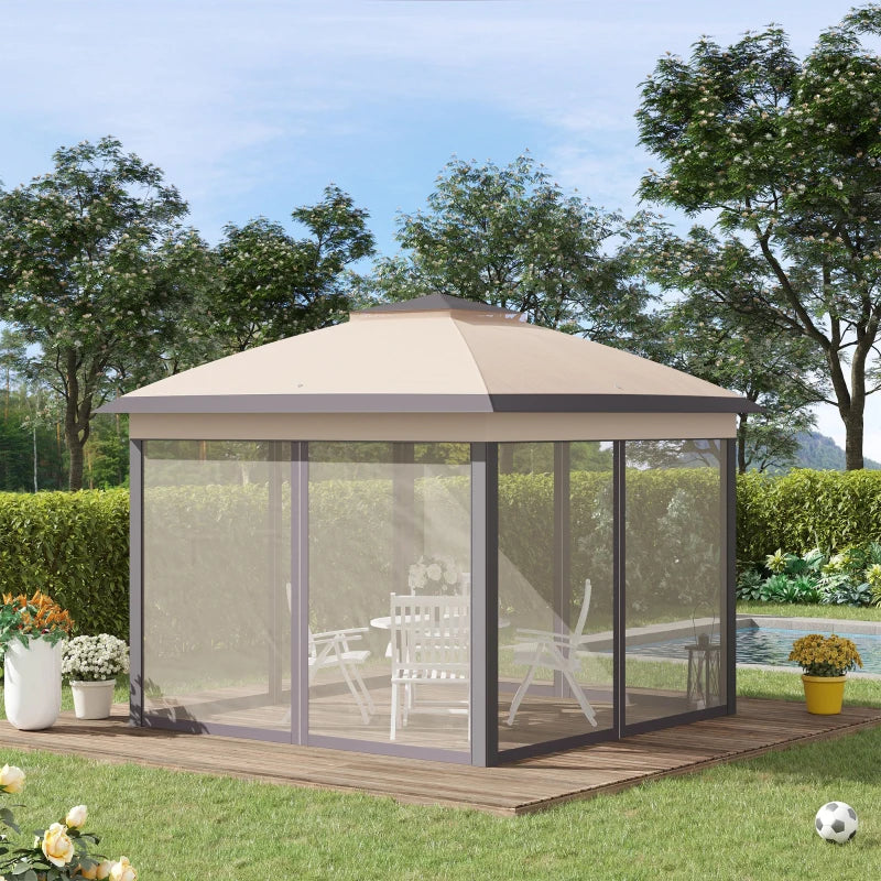 Outsunny Pop Up Gazebo 330L x 330W x 288Hcm - Beige