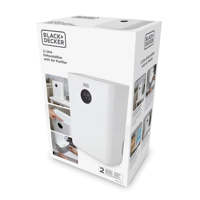 Black+Decker Dehumidifier & Air Purifier 2L  - White