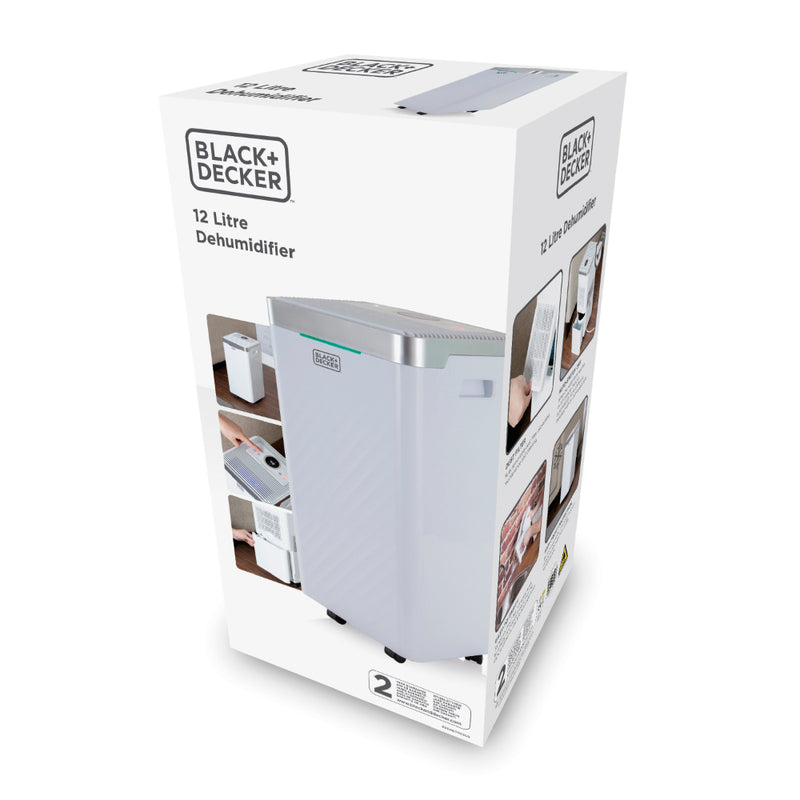 Black+Decker Dehumidifier 12L  - White