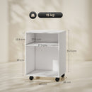 HOMCOM 2-Tier Printer Stand with Storage and Wheels, White