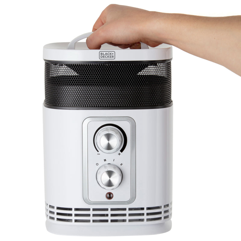 Black+Decker Ceramic Fan Heater 1.5KW  - White