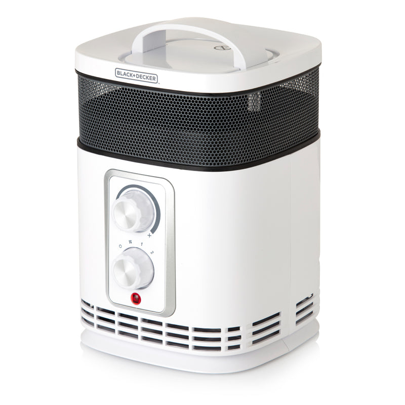 Black+Decker Ceramic Fan Heater 1.5KW  - White