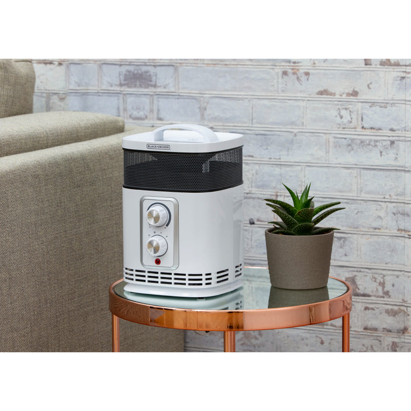Black+Decker Ceramic Fan Heater 1.5KW  - White