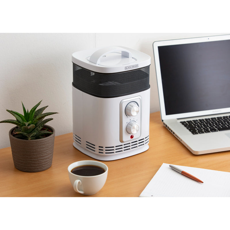 Black+Decker Ceramic Fan Heater 1.5KW  - White