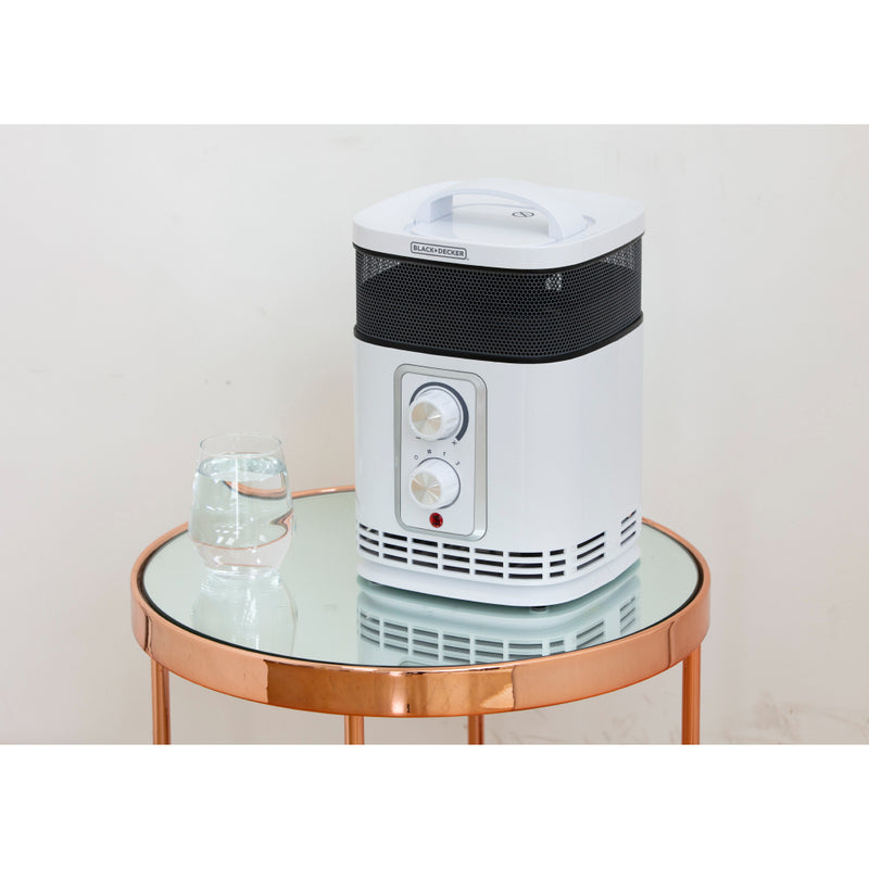 Black+Decker Ceramic Fan Heater 1.5KW  - White