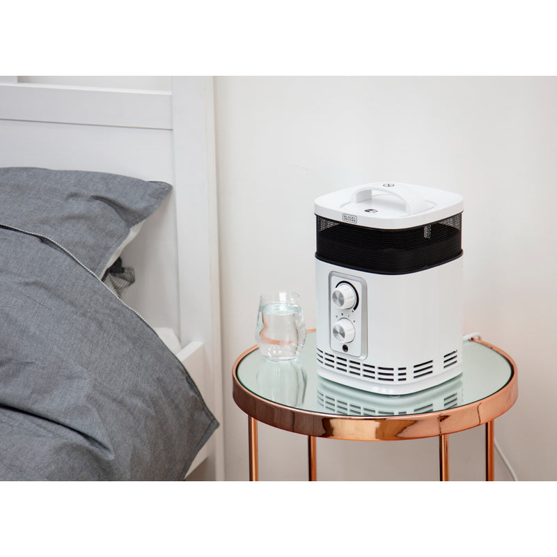 Black+Decker Ceramic Fan Heater 1.5KW  - White