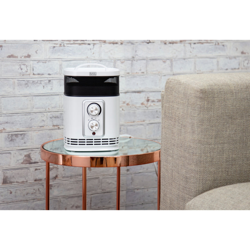 Black+Decker Ceramic Fan Heater 1.5KW  - White