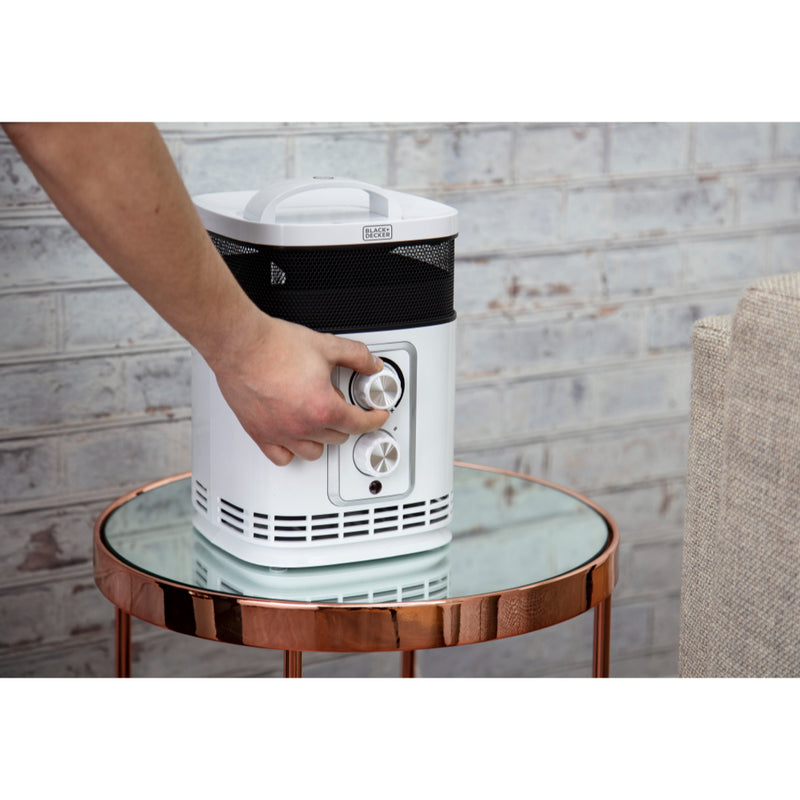 Black+Decker Ceramic Fan Heater 1.5KW  - White