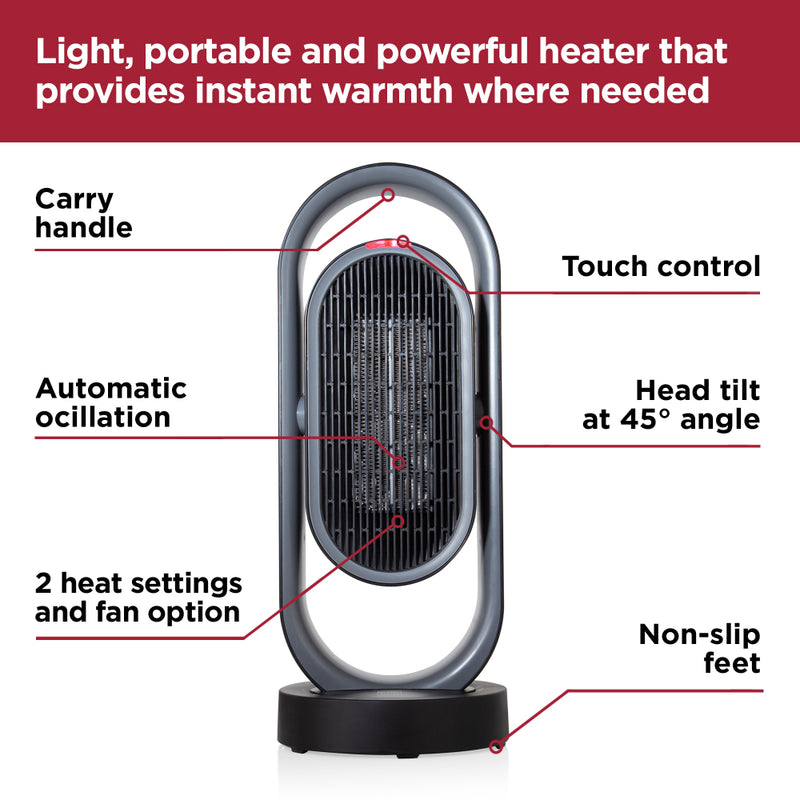 Black+Decker Ceramic Heater 1.8KW  - Black