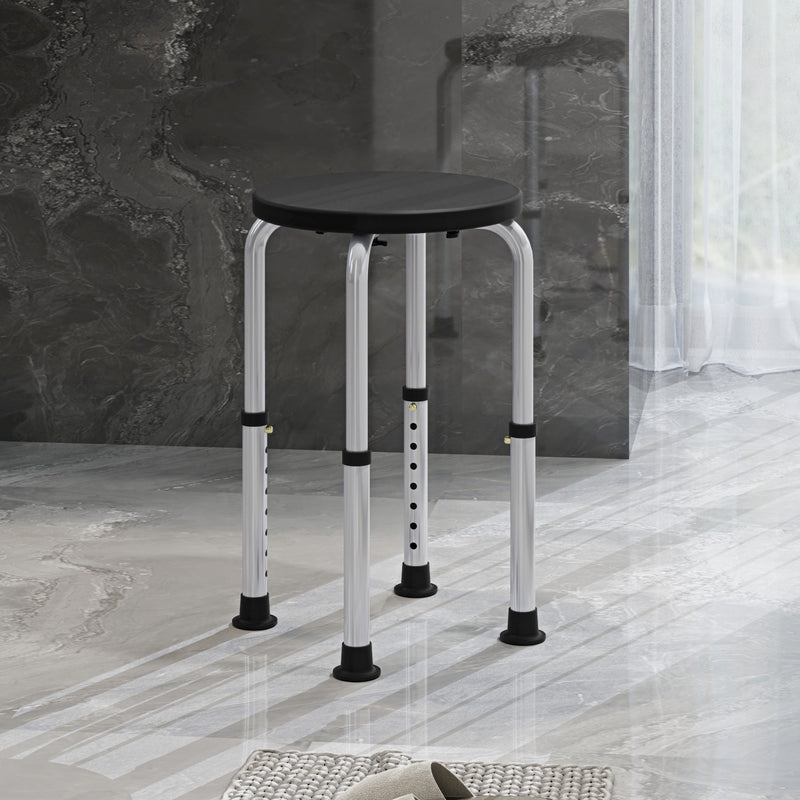 HOMCOM Bath Chair Height Adjustable Shower Seat For Elderly Disabled Black