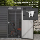 Outsunny 6.3 x 4.3FT Galvanised  Metal Garden Shed with Lockable Door, Grey