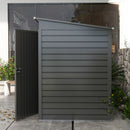 Outsunny 6.3 x 4.3FT Galvanised  Metal Garden Shed with Lockable Door, Grey