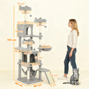 PawHut Cat Tree, 192 Cm Multi-Level Cat Tower For Indoor Kittens