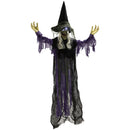 Outsunny Voice Activated Halloween Animatronics Hanging Witch, Purple