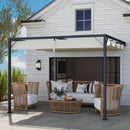 Outsunny 3 x 3(m) Outdoor Pergola Retractable Canopy Wall Mounted, Cream